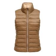 Doudoune Sans Manches Marron/Beige Femme Only Talire pas cher