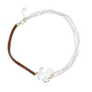 Collier Marron/Blanc Cerise Femme Le Temps des Cerises