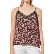 Top à Fleurs Rouge et Noir Femme Kaporal Tina pas cher