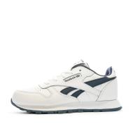 Baskets Blanche/Marine Garçon Reebok Classic Leather 100069851 pas cher