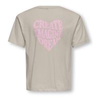 T-Shirt Beige Fille Kids ONLY Sille Amor Life vue 2