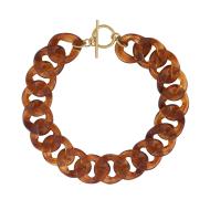 Collier chaîne en résine Marron Femme Clio Blue Lena pas cher