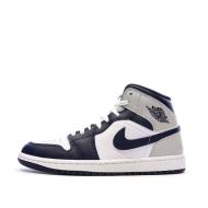 Air Jordan 1 Mid Blanche/Marine Homme Nike pas cher
