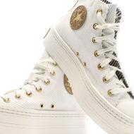 Baskets Blanc/Doré Femme Converse All Star Modern Lift Platform vue 7