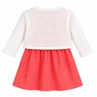 Ensemble Robe + Gilet Rose/Blanc Bébé P'tit Mome Helena vue 2
