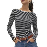 Top Noir/Blanc à rayures Femme Vero Moda Chloe