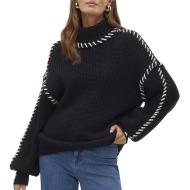 Pull en Maille Noir Femme Vero Moda Cream pas cher