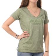 T-shirt Kaki Femme Von Dutch Aspect