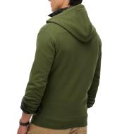 Sweat Zippé Kaki Homme Superdry Plain Hood vue 2