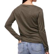 T-Shirt Manches Longues Kaki/Doré Femme Pieces Billo vue 2