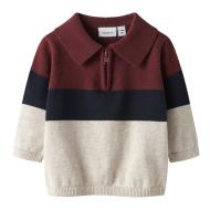 Pull Beige/Marine/Bordeaux Garçon Name it Knit pas cher