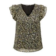 Blouse Marron/Noire Femme Only Leliza pas cher