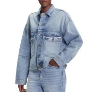 Veste en Jean Bleu Femme Calvin Klein Jeans Denim Jacket pas cher