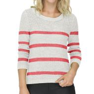 Pull à Rayures Ecru/Corail Femme Only Geena Xo