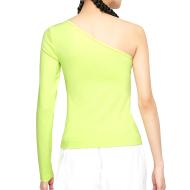 T-shirt asymétrique à manches longues Vert Fluo Femme Nike vue 2