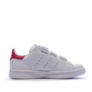 Baskets Blanche/Rose Fille Adidas Stan Smith vue 2