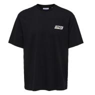 T-shirt Noir Homme Only & Sons print Logo pas cher