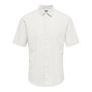 Chemisette Gris Homme Only & Sons Solid Linen pas cher