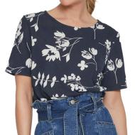 T-shirt Marine à fleurs Femme Vila Mooney