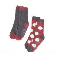 X2 Paires de Chaussettes Antidérapantes Gris Femme Casa Socks GFO pas cher