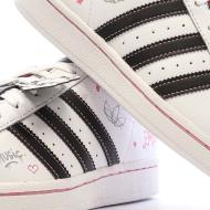 Baskets Blanches/Noires Fille Adidas Superstar vue 7