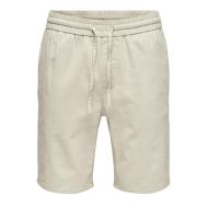 Short Blanc Homme ONLY & SONS Cot Lin pas cher