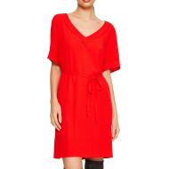 Robe Rouge Femme Vila Detail