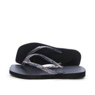 Tongs Noires Femme Havaianas Hav Square Logo Met pas cher
