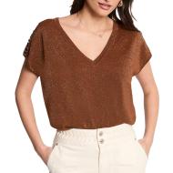 T-Shirt Marron/Doré Femme Morgan MRING pas cher