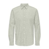 Chemise Grise/Verte Homme Only & Sons Solid Linen pas cher