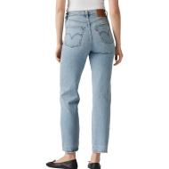 Jean Bleu Clair Femme Levi's Ribcage Straight Ankle Med 72693 vue 2