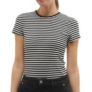T-Shirt Noir/Blanc Femme Vero Moda Mines Fiona pas cher