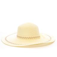 Chapeau de soleil en paille Beige à large bord Via Lorenzo SPCH1510