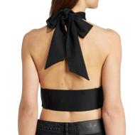 Camiseta sin mangas negra de mujer Adidas con cuello halter ver 2