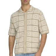 Chemise à Maille Beige/Ecru Homme Only & Sons Bart RLX 5 SS