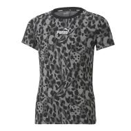 T-shirt Gris/Noir Fille Puma Alpha Aop pas cher