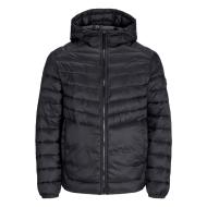 Doudoune Noires Homme Jack & Jones Print Puffer Hood vue 3