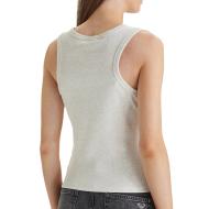 Débardeur Blanc Grisé Femme Calvin Klein Jeans A Woven Label vue 2