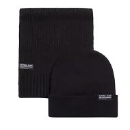 Negro Hombre Gorro + Bufanda Conjunto Kaporal BERA