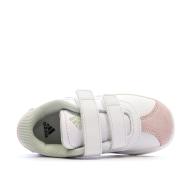 Baskets Blanches/Roses/Grises Fille Adidas Court 3.0 vue 4