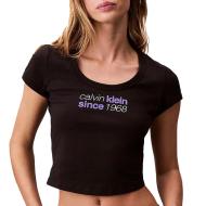 T-Shirt Noir Femme Calvin Klein Jean Baby pas cher