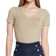 T-shirt Marron Clair Femme Guess Mini Triangle