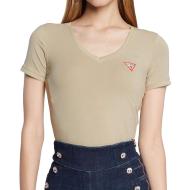 T-shirt Marron Clair Femme Guess Mini Triangle