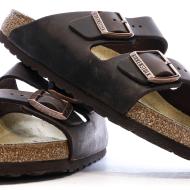 Sandales Marron Cuir Birkenstock Arizona vue 7