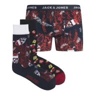 Coffret Boxer + x2 Paires de Chaussettes Marine Homme Jack & Jones Cho7 pas cher