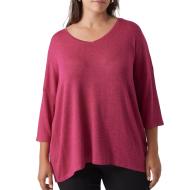 Pull Fushia Femme Vero Moda Curve Brianna 3/4 pas cher