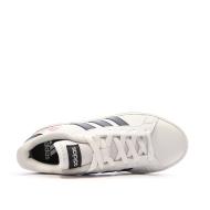 Baskets Blanches/Rouges Femme Adidas Grand Court Base 2.0 vue 4