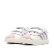 Baskets Blanches/Roses/Grises Fille Adidas Court 3.0 vue 6