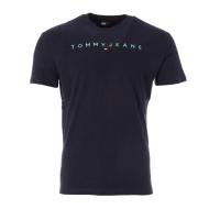 T-Shirt Marine Homme Tommy Hilfiger Reg Linear pas cher