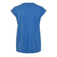 T-shirt Bleu Femme Pieces Lurex Stripes vue 2